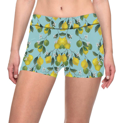 Lemon Pattern Print Design LM05 Yoga Shorts