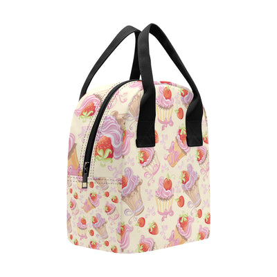 Strawberry Pink CupCake Insulated Lunch Bag