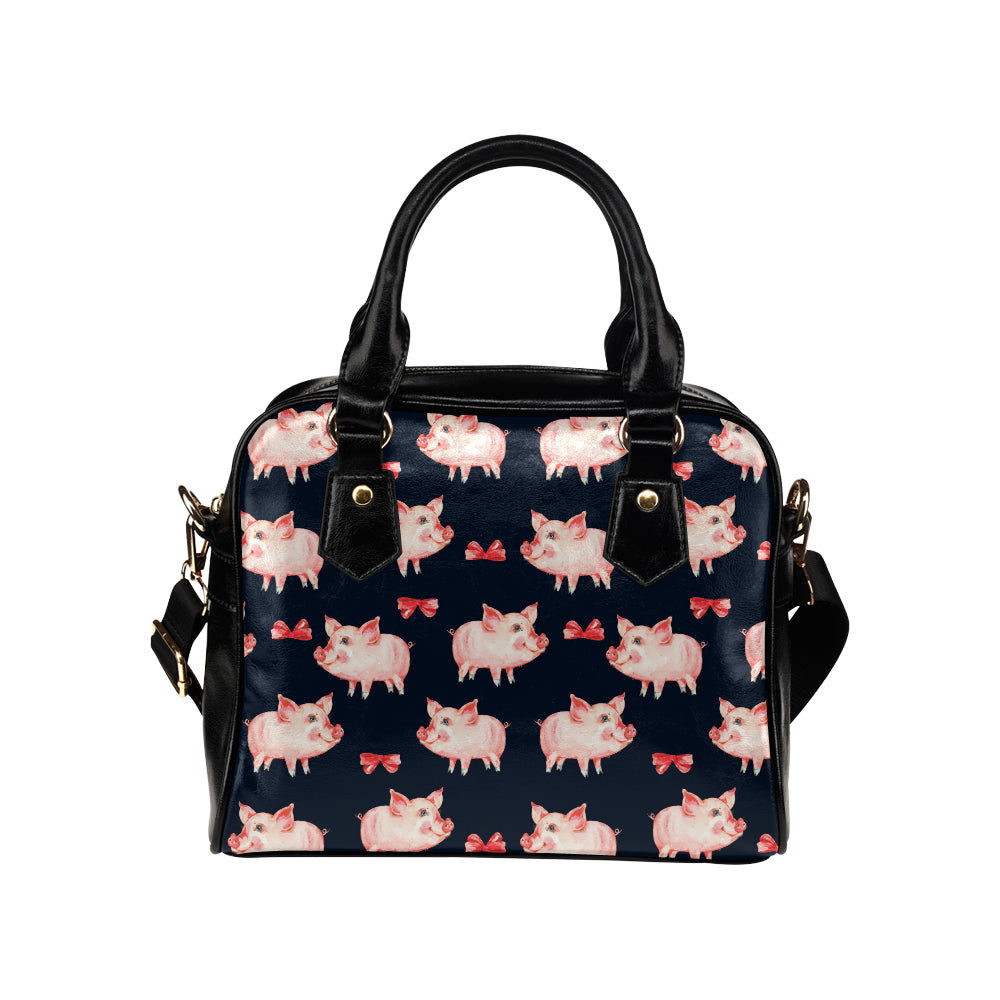 Pig Cute Pattern Print Design 02 Shoulder Handbag