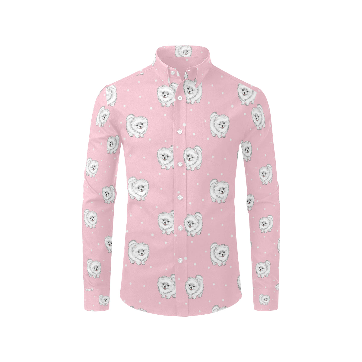 Pomeranians Pattern Print Design A02 Men's Long Sleeve Shirt