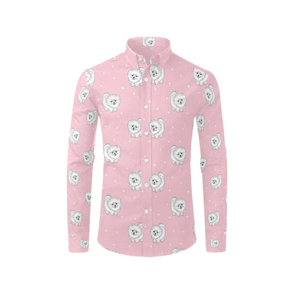 Pomeranians Pattern Print Design A02 Men's Long Sleeve Shirt