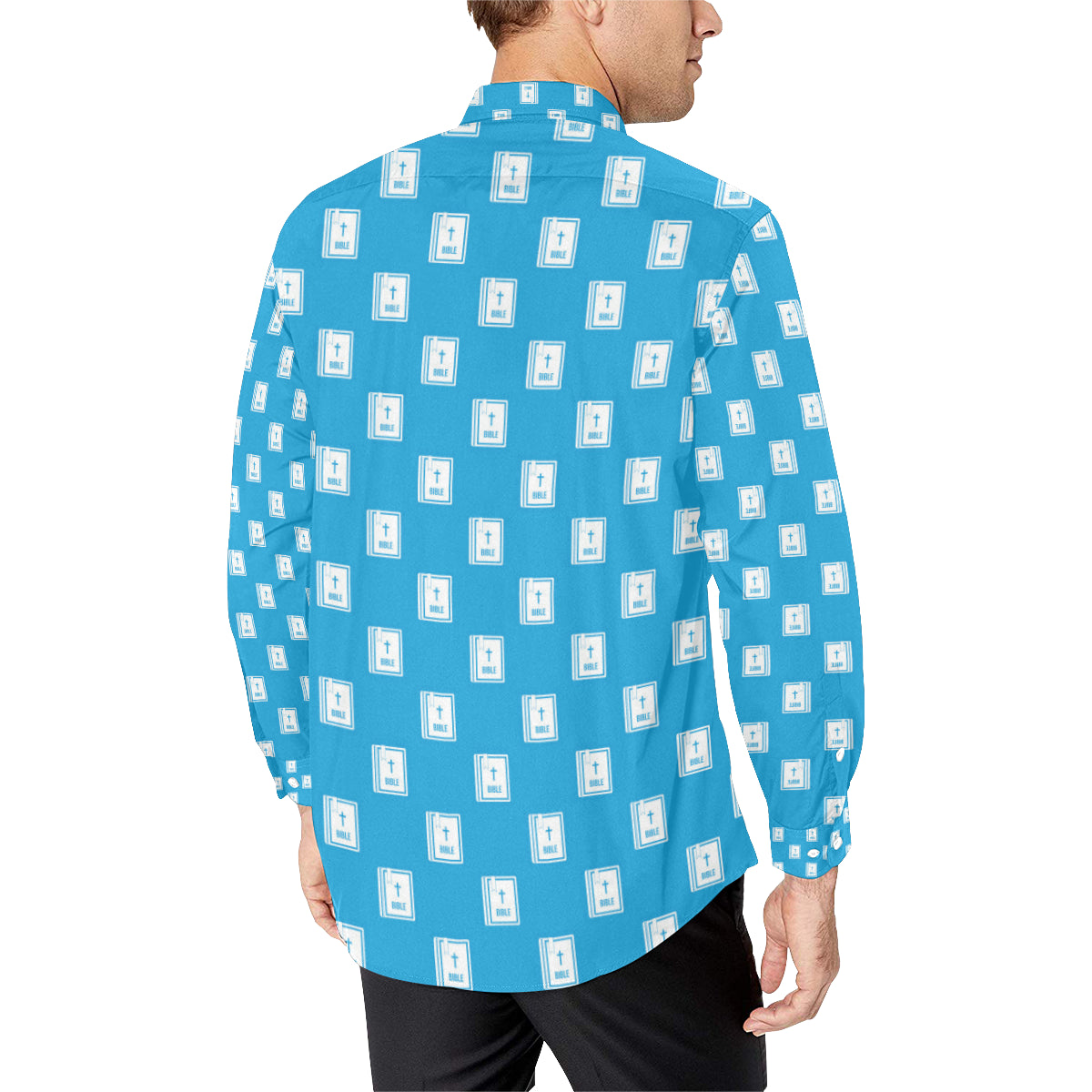 Bible Pattern Print Design 02 Men's Long Sleeve Shirt