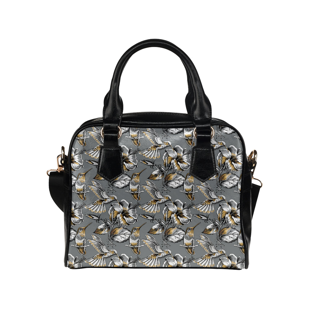 Hummingbird Pattern Print Design 02 Shoulder Handbag