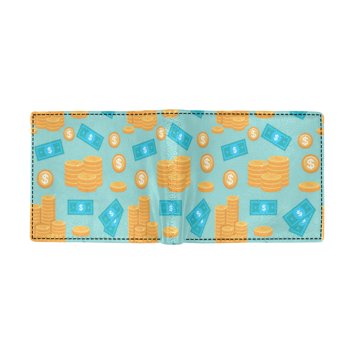 Money Pattern Print Design 03 Men's ID Card Wallet