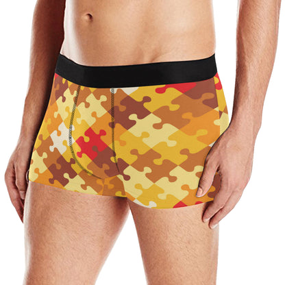 Puzzle Pattern Print Design A01 Men's Boxer Briefs