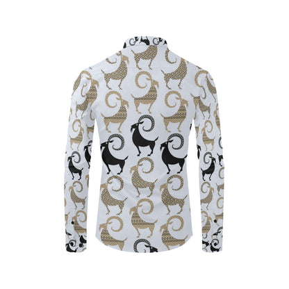 Goat Pattern Print Design 03 Men's Long Sleeve Shirt