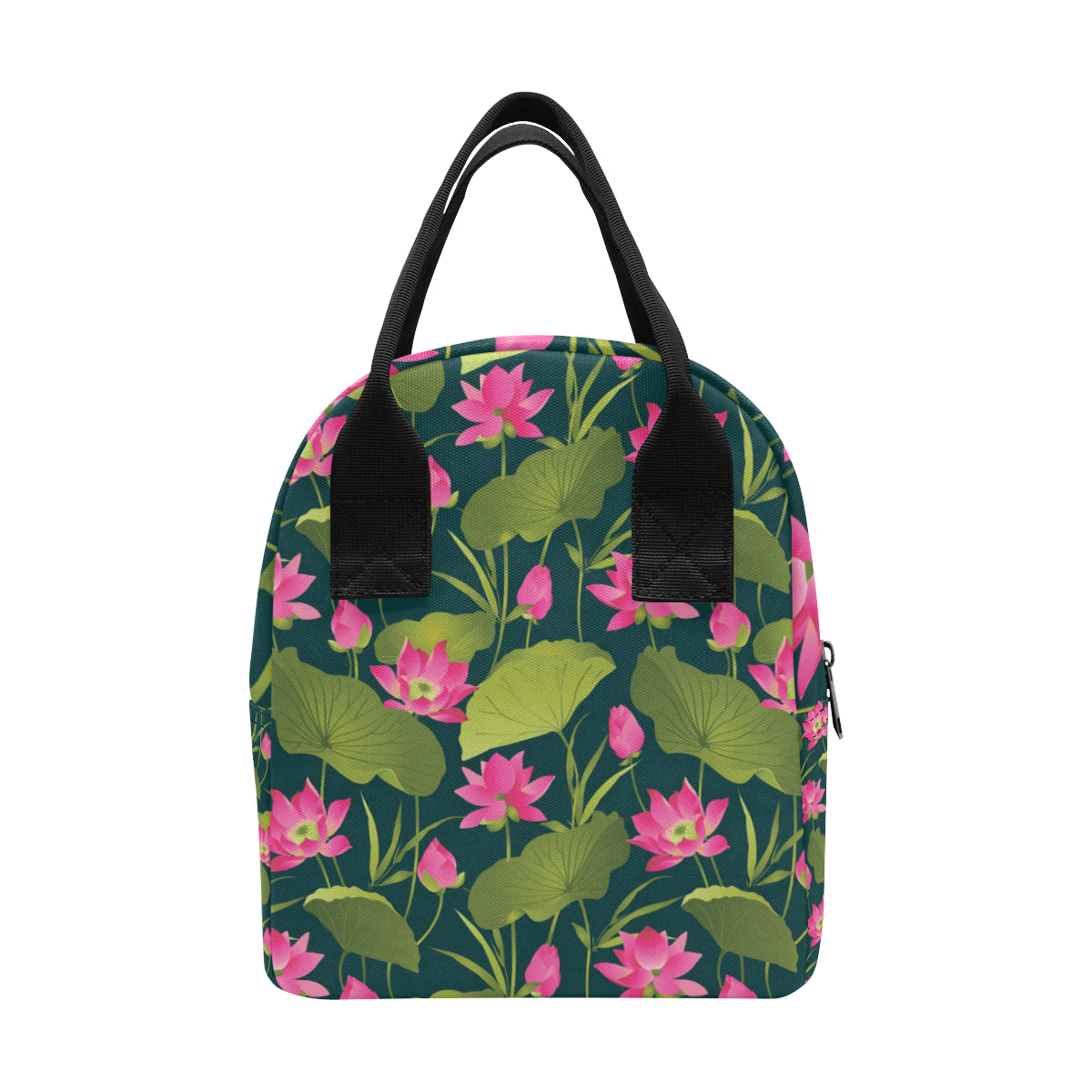 Water Lily Pattern Print Design WL09 Insulated Lunch Bag