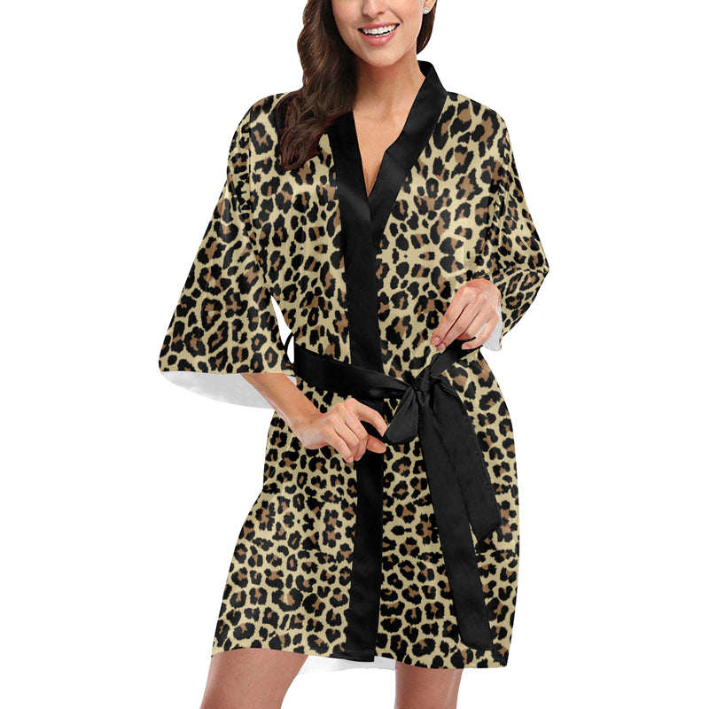 Cheetah Pattern Print Design 02 Women's Short Kimono