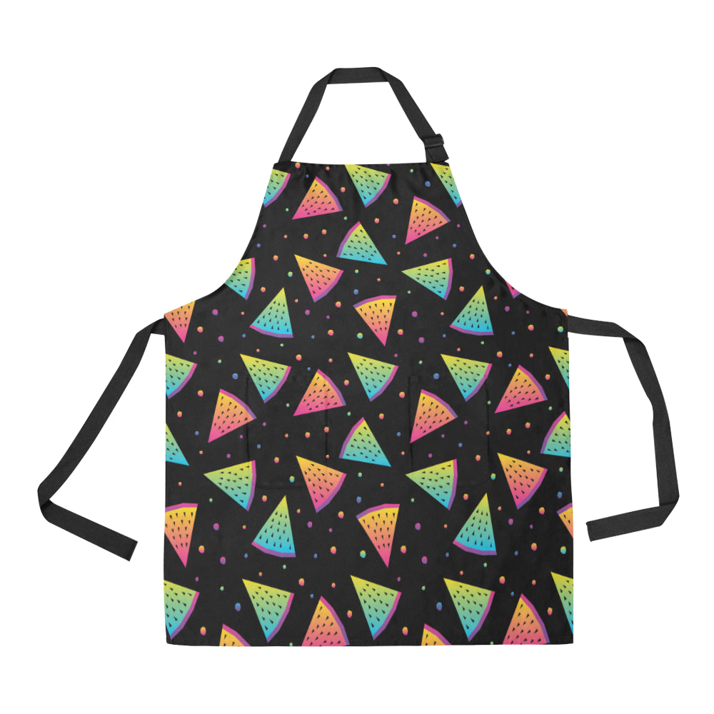 Rainbow Watermelon Pattern Print Design A04 Apron with Pocket