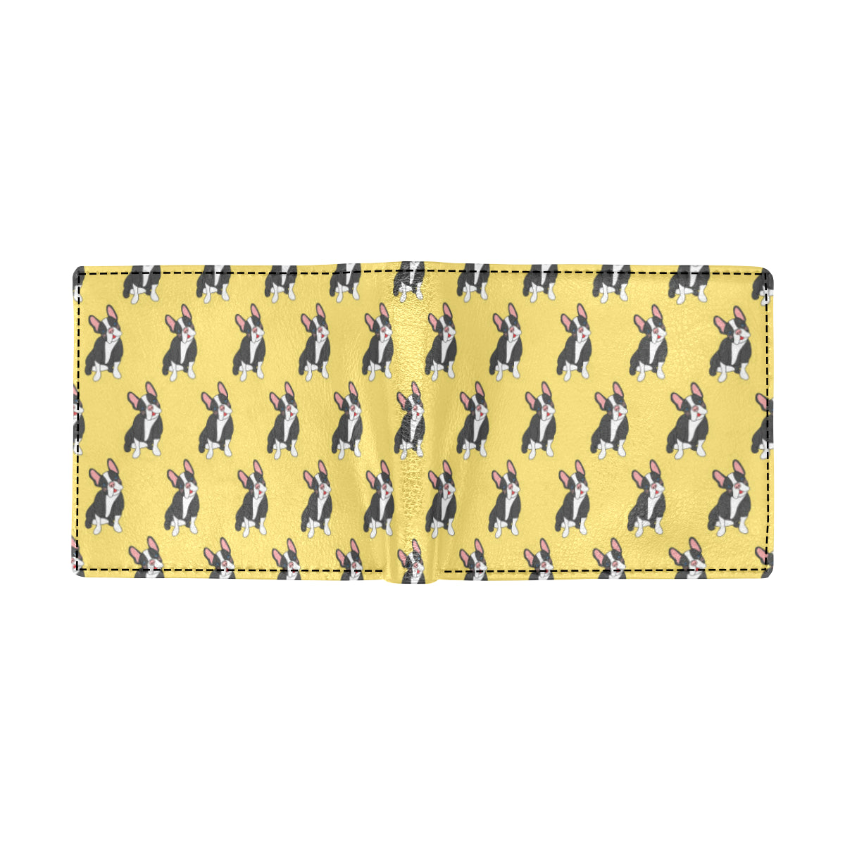 Boston Terrier Pattern Print Design 06 Men's ID Card Wallet