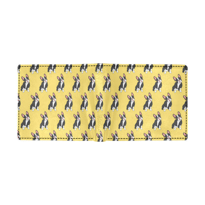 Boston Terrier Pattern Print Design 06 Men's ID Card Wallet