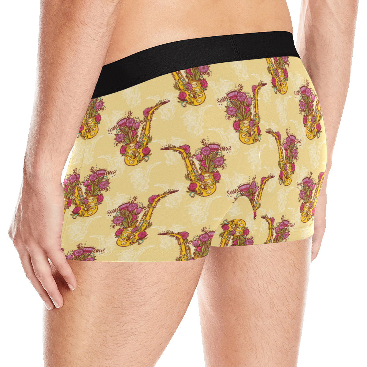 Saxophone Pattern Print Design 04 Men's Boxer Briefs