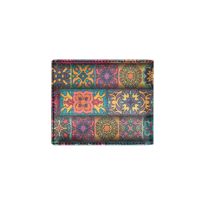 Mandala Style Design Print Men's ID Card Wallet