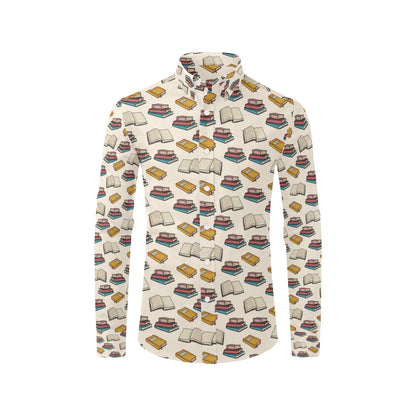 Book Pattern Print Design 04 Men's Long Sleeve Shirt