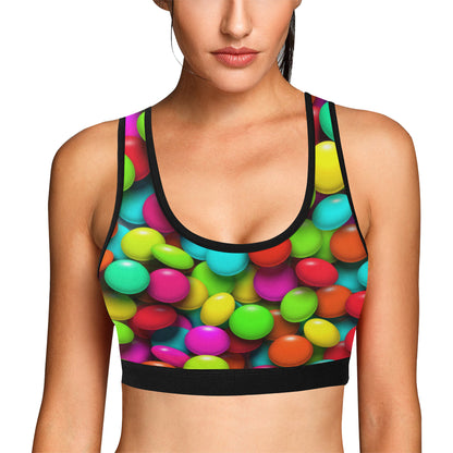 Candy Pattern Print Design CA03 Sports Bra