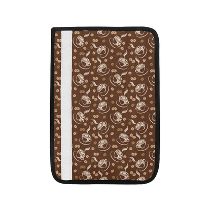 Coffee Pattern Print Design 03 Car Seat Belt Cover