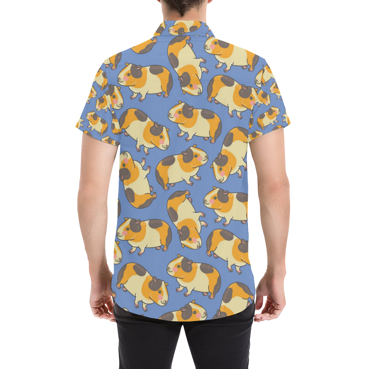 Guinea Pig Pattern Print Design 01 Men's Short Sleeve Button Up Shirt