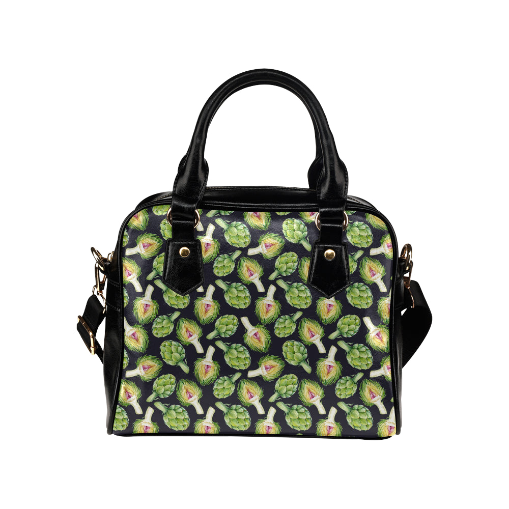 Artichoke Pattern Print Design 01 Shoulder Handbag