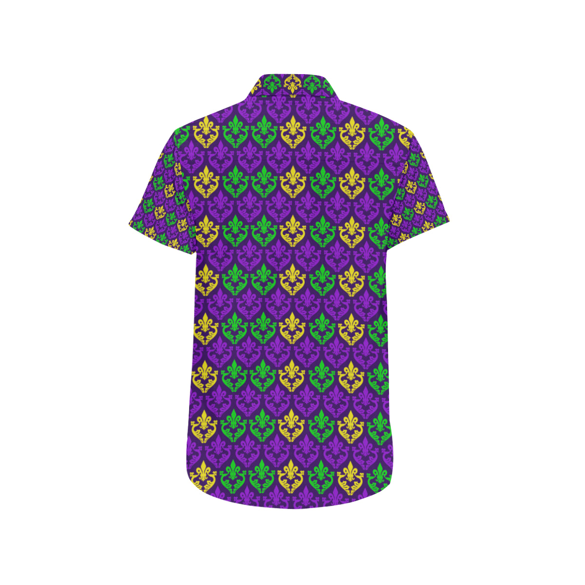 Mardi Gras Pattern Print Design 02 Men's Short Sleeve Button Up Shirt