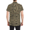 Cheetah Pattern Print Design 02 Men's Short Sleeve Button Up Shirt