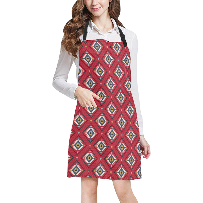 Aztec Pattern Print Design 10 Apron with Pocket