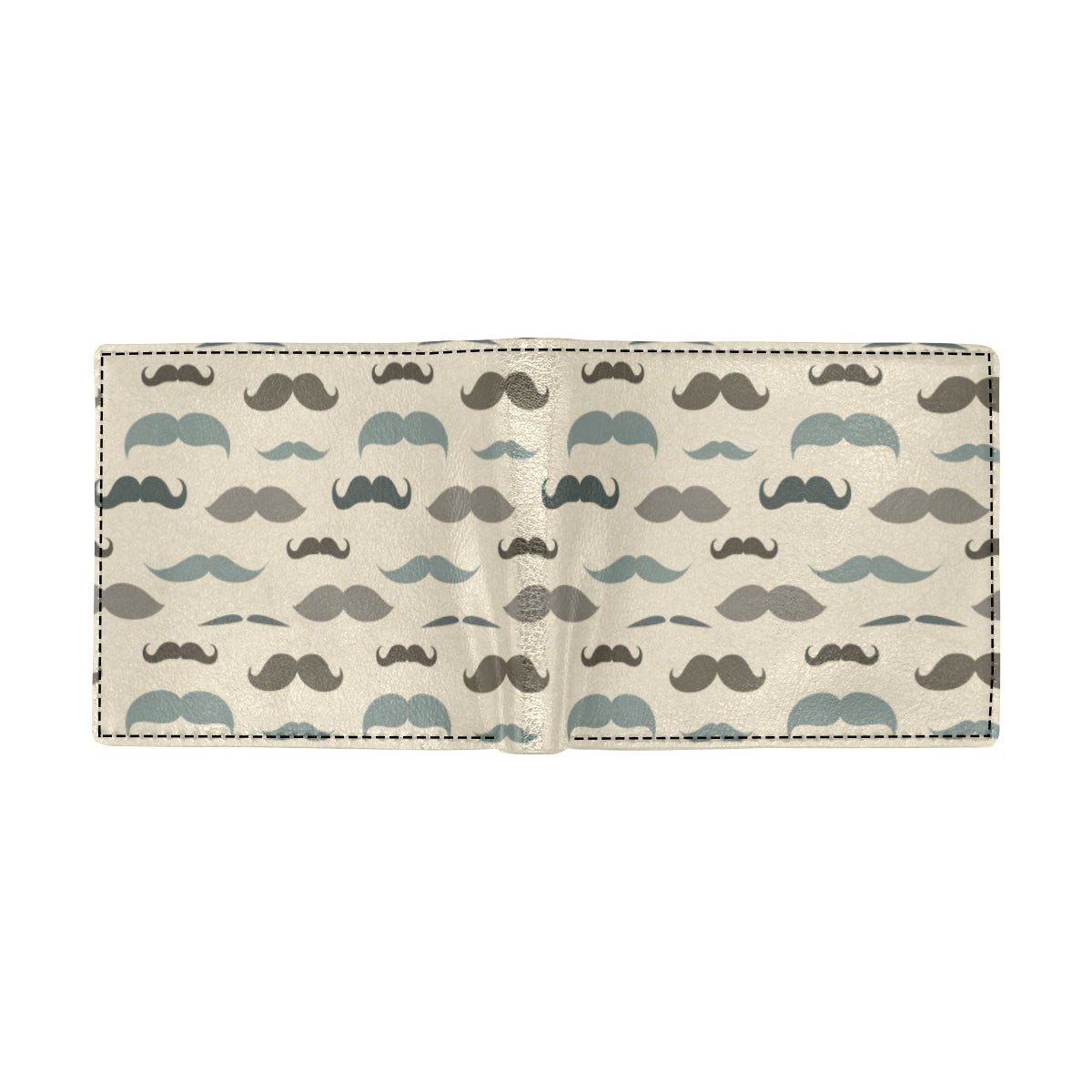 Mustache Pattern Print Design A01 Men's ID Card Wallet