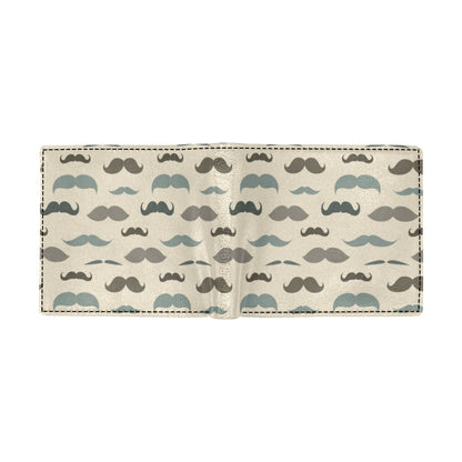 Mustache Pattern Print Design A01 Men's ID Card Wallet