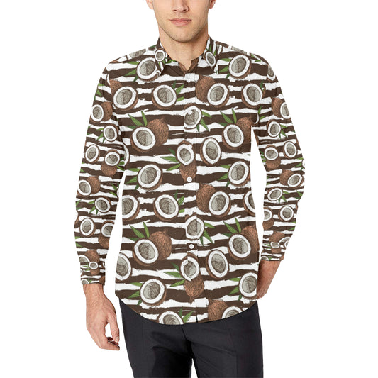 Coconut Pattern Print Design CN04 Men's Long Sleeve Shirt
