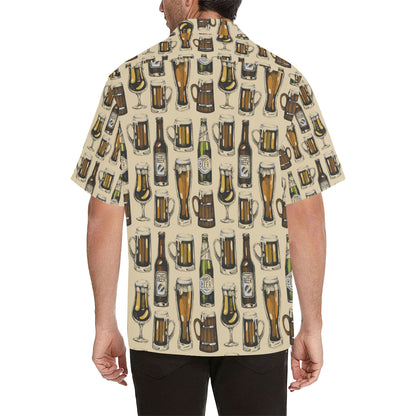 Beer Pattern Print Design 04 Men's Hawaiian Shirt
