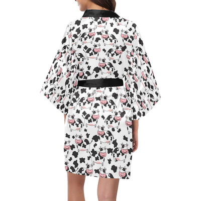 Cow Pattern Print Design 02 Women's Short Kimono