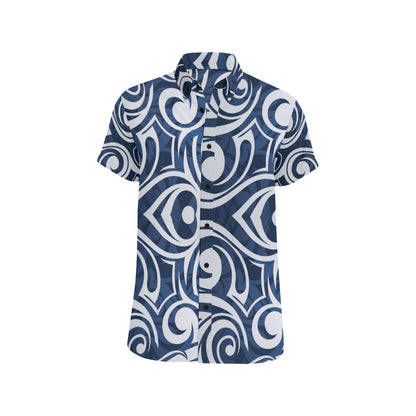 Maori Pattern Print Design 01 Men's Short Sleeve Button Up Shirt