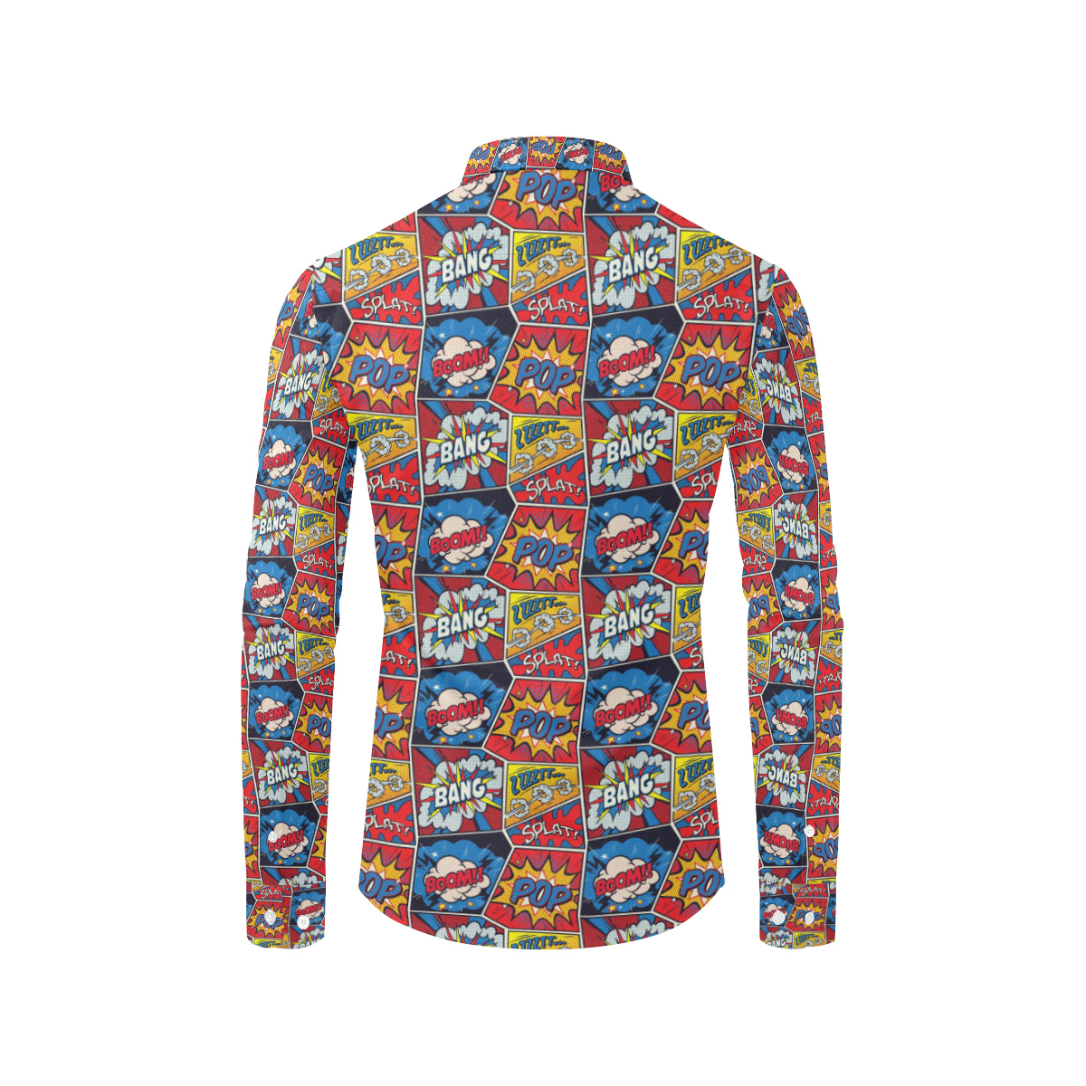 Comic Book Pattern Print Design 03 Men's Long Sleeve Shirt