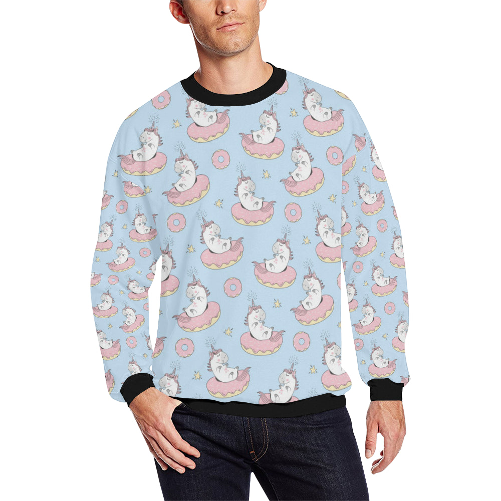 Donut Unicorn Pattern Print Design DN014 Men Long Sleeve Sweatshirt