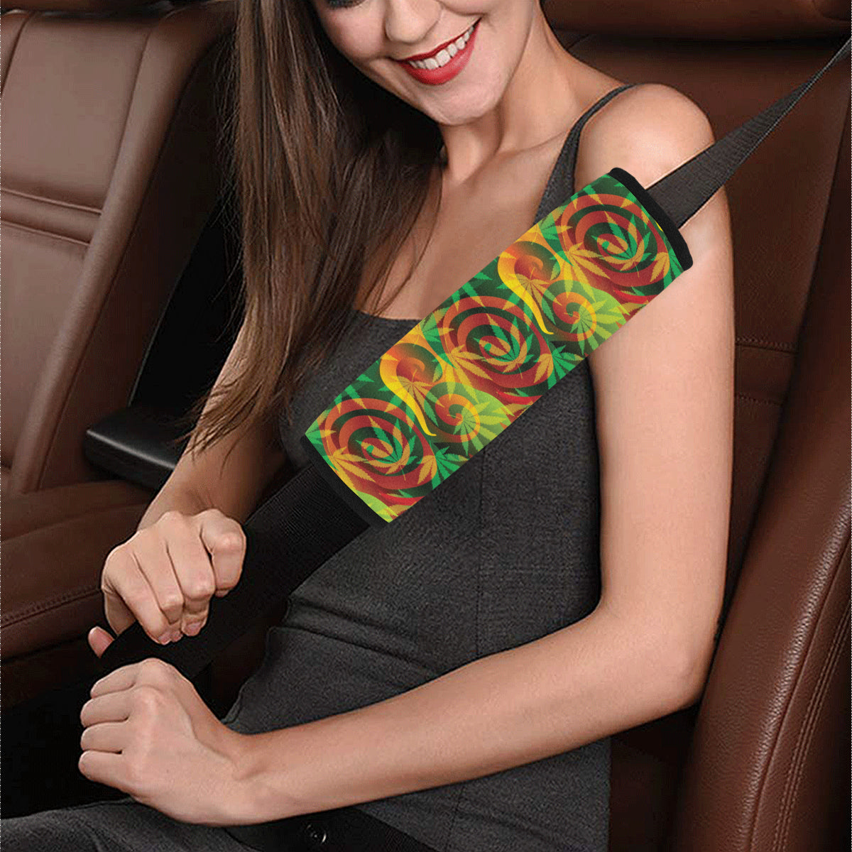Rastafarian Pattern Print Design A01 Car Seat Belt Cover