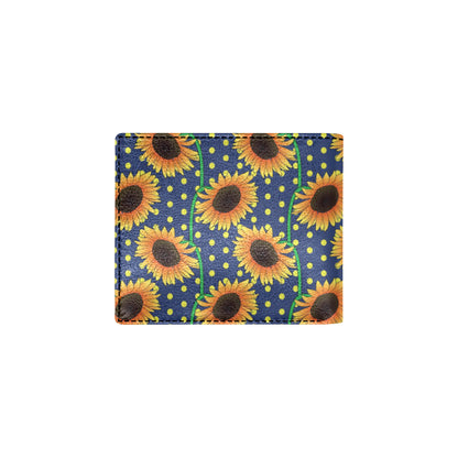 Sunflower Pattern Print Design SF03 Men's ID Card Wallet