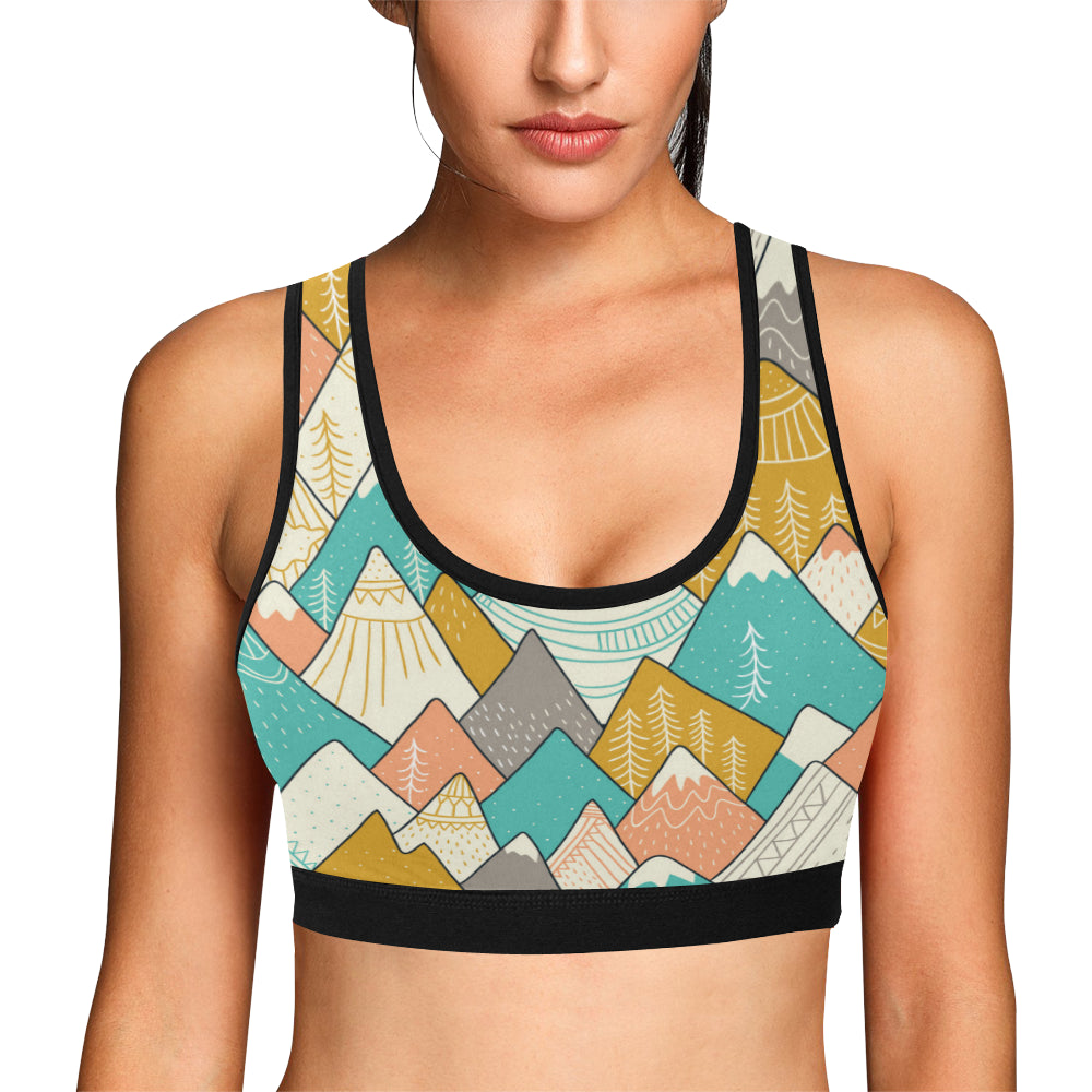 Mountain Pattern Print Design 02 Sports Bra