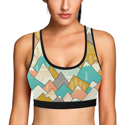 Mountain Pattern Print Design 02 Sports Bra