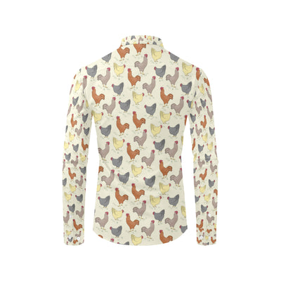 Chicken Pattern Print Design 05 Men's Long Sleeve Shirt