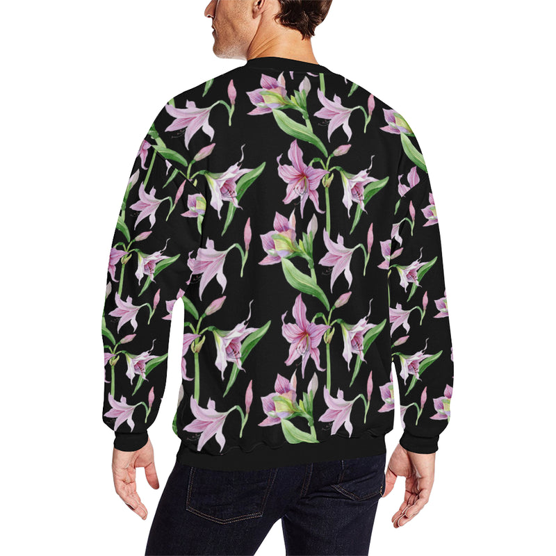 Amaryllis Pattern Print Design AL08 Men Long Sleeve Sweatshirt