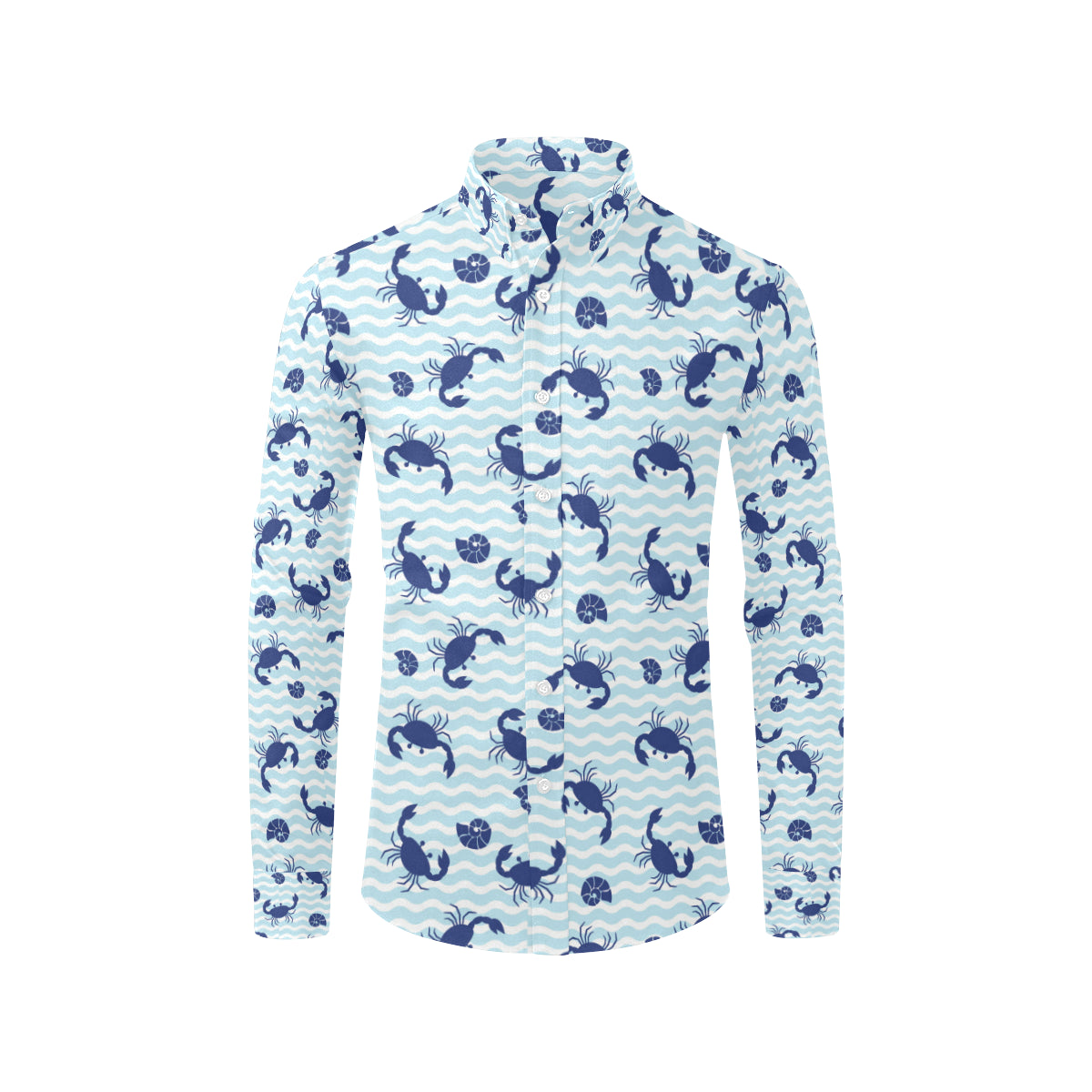 Crab Pattern Print Design 04 Men's Long Sleeve Shirt