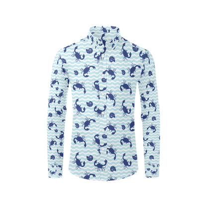 Crab Pattern Print Design 04 Men's Long Sleeve Shirt