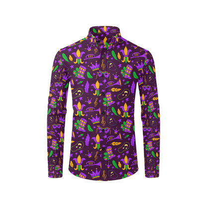 Mardi Gras Pattern Print Design 08 Men's Long Sleeve Shirt