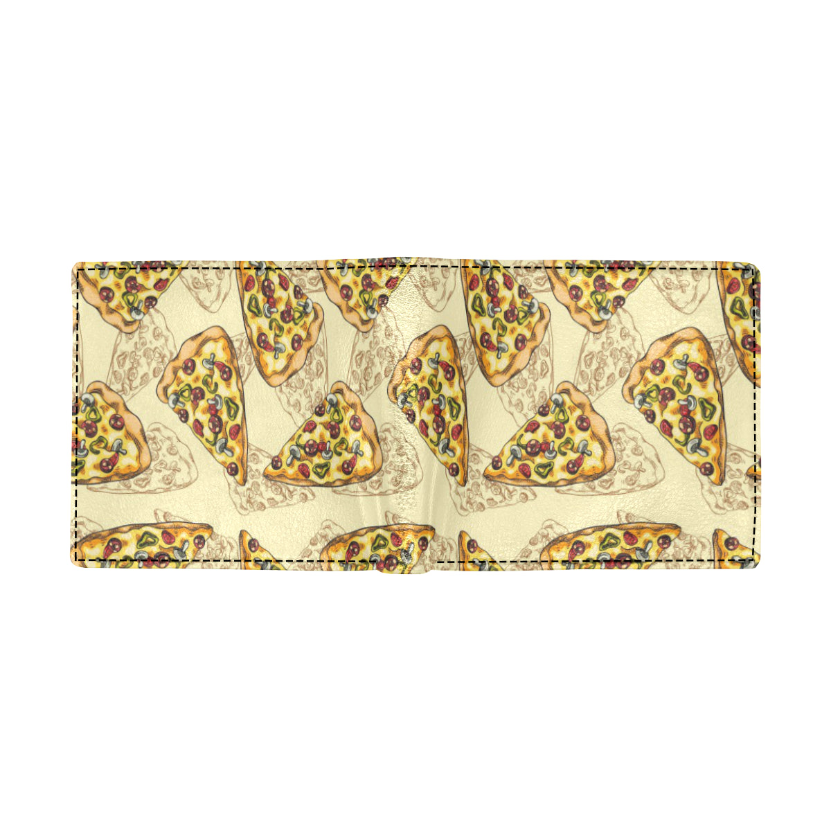 Pizza Pattern Print Design A01 Men's ID Card Wallet