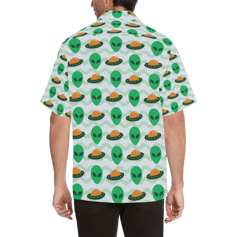Alien UFO Pattern Print Design 04 Men's Hawaiian Shirt