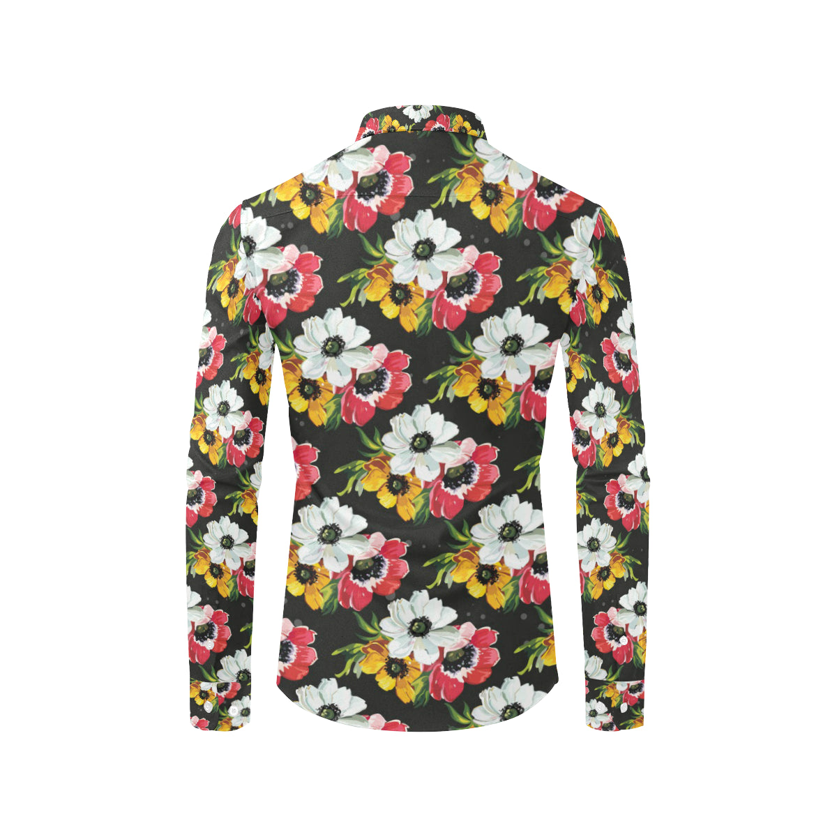 Anemone Pattern Print Design AM07 Men's Long Sleeve Shirt