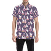 Donut Unicorn Pattern Print Design DN011 Men's Short Sleeve Button Up Shirt