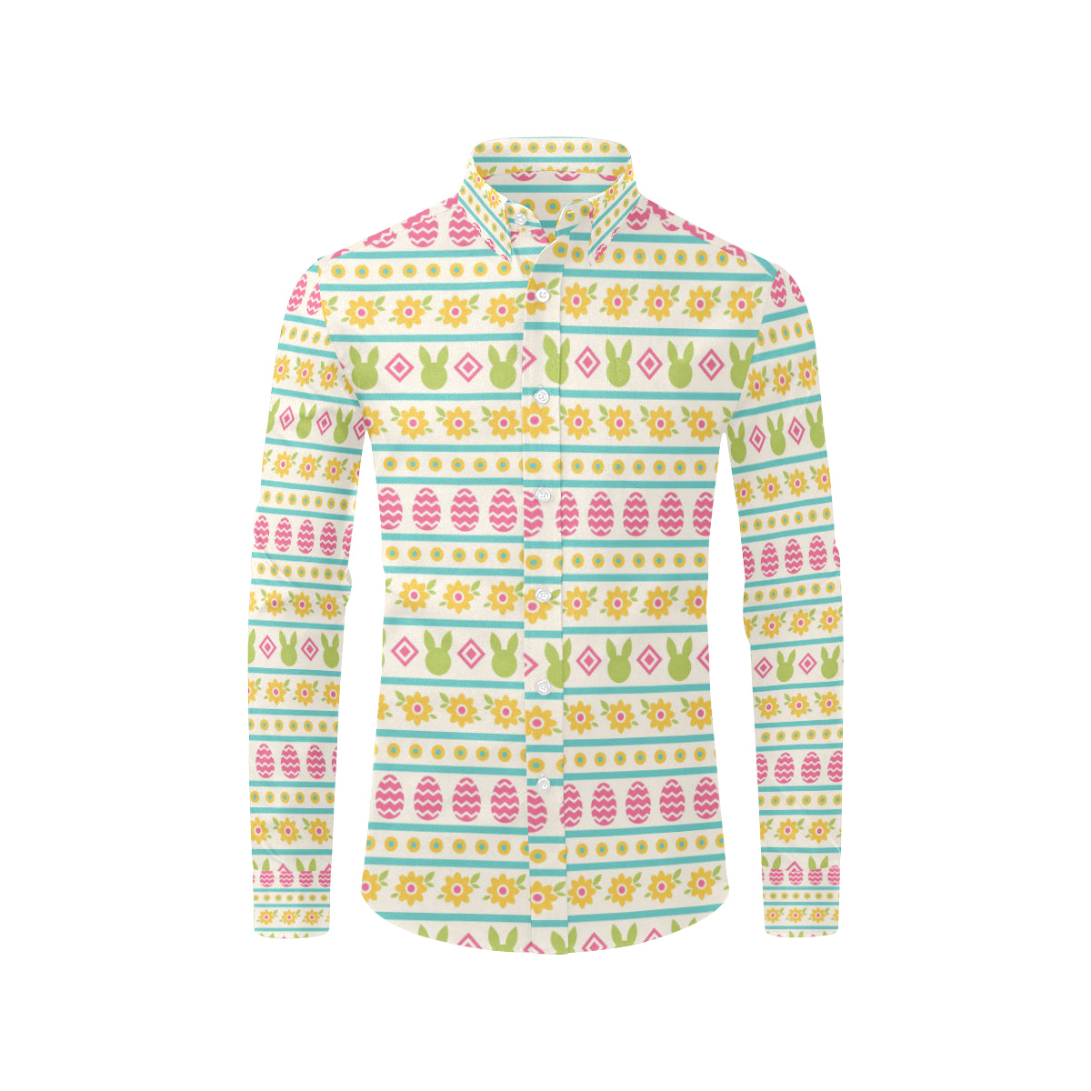 Easter Eggs Pattern Print Design RB016 Men's Long Sleeve Shirt