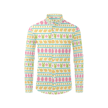 Easter Eggs Pattern Print Design RB016 Men's Long Sleeve Shirt