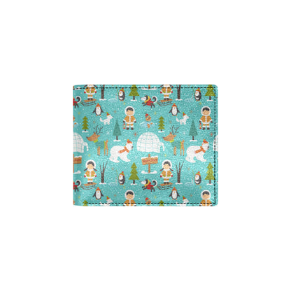 Eskimo Pattern Print Design 01 Men's ID Card Wallet