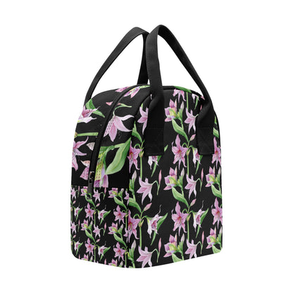 Amaryllis Pattern Print Design AL08 Insulated Lunch Bag
